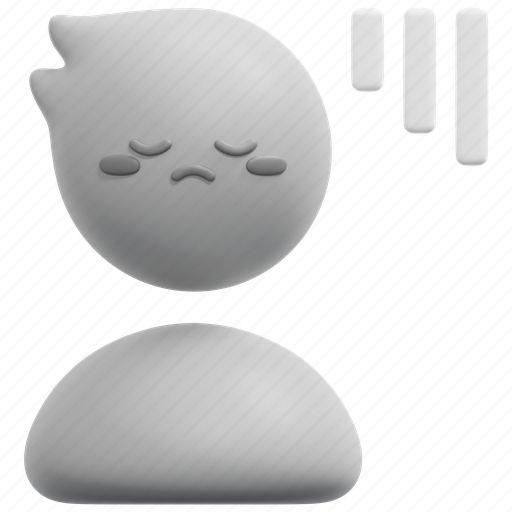 Upset, unhappy, feeling, emotion, mind, expression, depressed 3D illustration - Download on Iconfinder