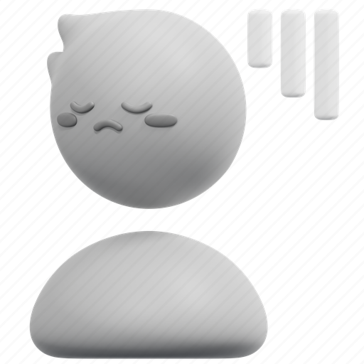 Upset, unhappy, feeling, emotion, mind, depressed, expression 3D illustration - Download on Iconfinder