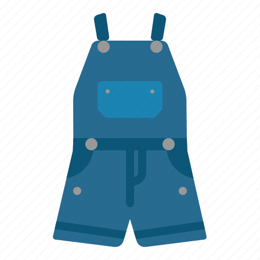 Clothes, fashion, female, dungarees, shorts icon - Download on Iconfinder