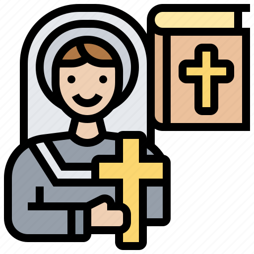 Catholic, church, nun, prayer, religion icon - Download on Iconfinder