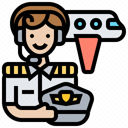 Airliner, flight, pilot, plane, woman icon - Download on Iconfinder
