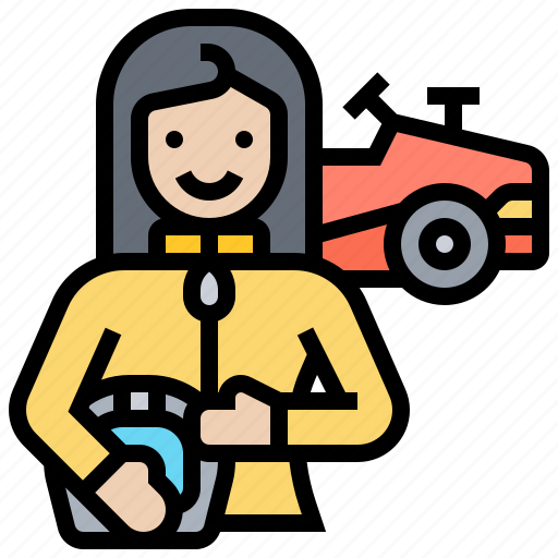 Car, driver, motorsports, race, woman icon - Download on Iconfinder