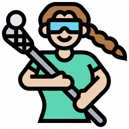 Athlete, female, lacrosse, player, sports icon - Download on Iconfinder