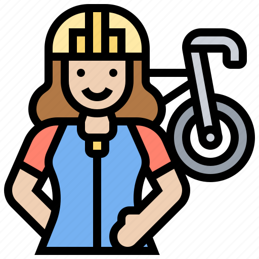 Athlete, cycling, cyclist, exercise, female icon - Download on Iconfinder