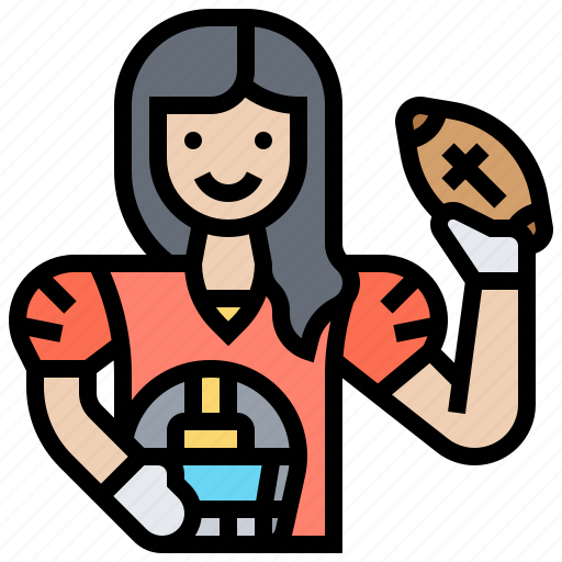 American, female, football, player, quarterback icon - Download on Iconfinder