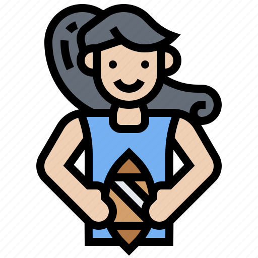 Athlete, player, rugby, sports, woman icon - Download on Iconfinder