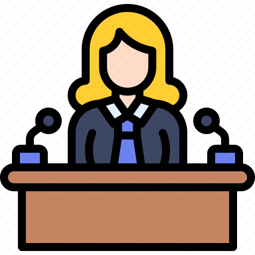 Feminism, woman, rights, politician, speaker, podium, ceo icon - Download on Iconfinder