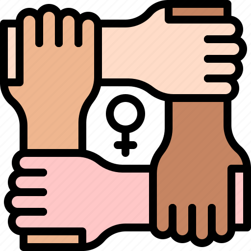 Feminism, feminist, collaboration, hand, partner, alliance, cooperation icon - Download on Iconfinder
