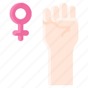 feminism, woman, feminist, rights, hand raising, fist, fight