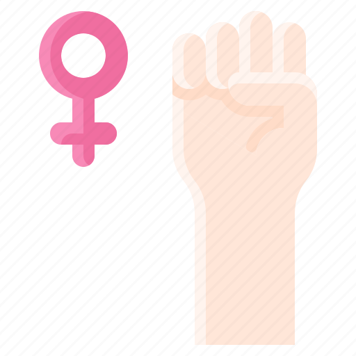 Feminism, woman, feminist, rights, hand raising, fist, fight icon - Download on Iconfinder