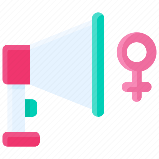 Feminism, woman, feminist, women, rights, megaphone, announcement icon - Download on Iconfinder