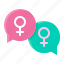 feminism, woman, feminist, women, rights, talk, bubble chat 