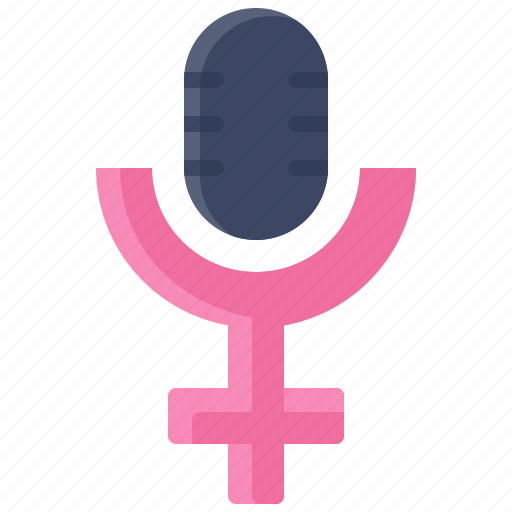 Feminism, woman, feminist, women, rights, speak, mic icon - Download on Iconfinder