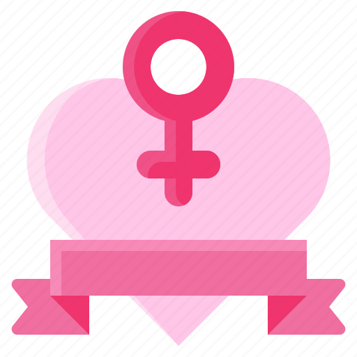 Feminism, woman, feminist, winner, ribbon, badge, heart icon - Download on Iconfinder