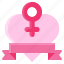 feminism, woman, feminist, winner, ribbon, badge, heart 