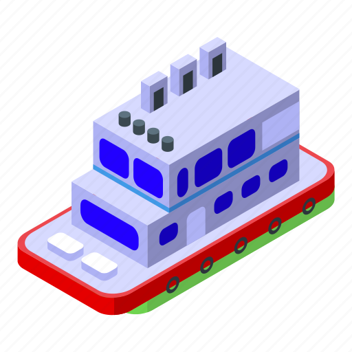 Ferry, maritime, isometric icon - Download on Iconfinder