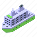 ferry, port, isometric