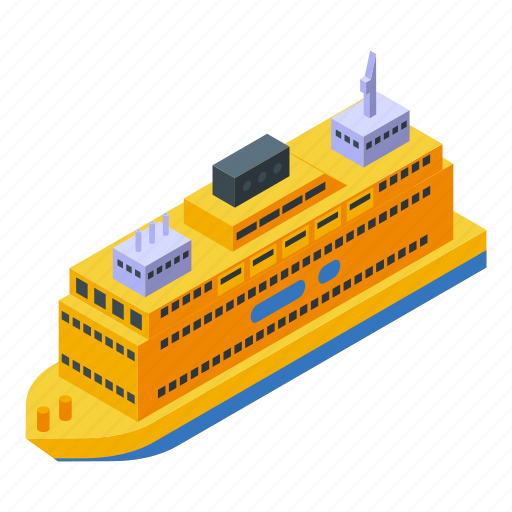 Ferry, transport, isometric icon - Download on Iconfinder