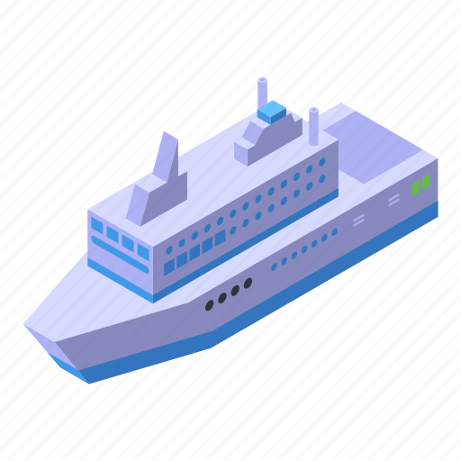Ferry, travel, isometric icon - Download on Iconfinder