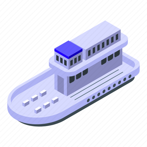 Ferry, boat, isometric icon - Download on Iconfinder