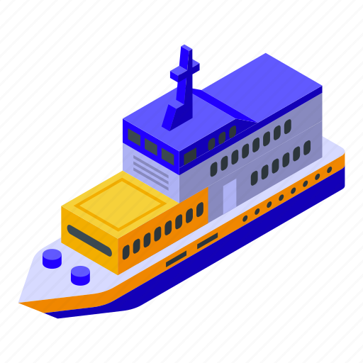 Ferry, steamer, isometric icon - Download on Iconfinder