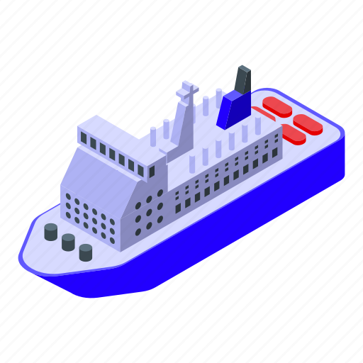 Ferry, cargo, isometric icon - Download on Iconfinder