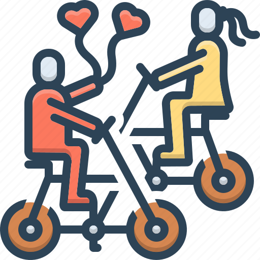Celebrate valentine day, couple, valentine, balloon, bicycle, love, romantic icon - Download on Iconfinder