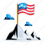 american flag, mountain peak, country flag, national flag, usa flag 