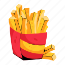 fries, fast food, fries box, potato fries, finger fries