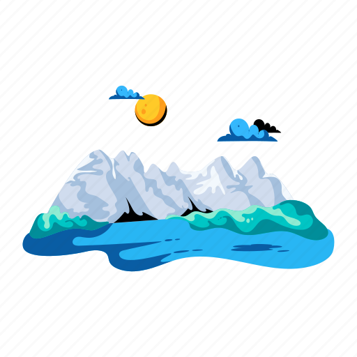 Snowy mountains, winter view, winter season, mountains view, winter scenery icon - Download on Iconfinder