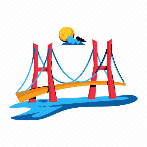 Bridge gate, river bridge, bridge passage, bridge, golden bridge icon - Download on Iconfinder