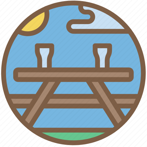 Bench, concert, festival, music, picnic icon - Download on Iconfinder