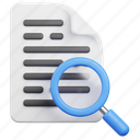 file, document, paper, data, search, seo, magnifying glass