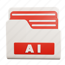 ai, file, folder, artificial, artificial intelligence, robot, document, data, archive