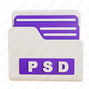 psd, file, folder, archive, document, storage, extension, data, format