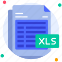 xls, document, format, file, excel file, business, office