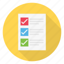 checklist, document, file, page, tasklist