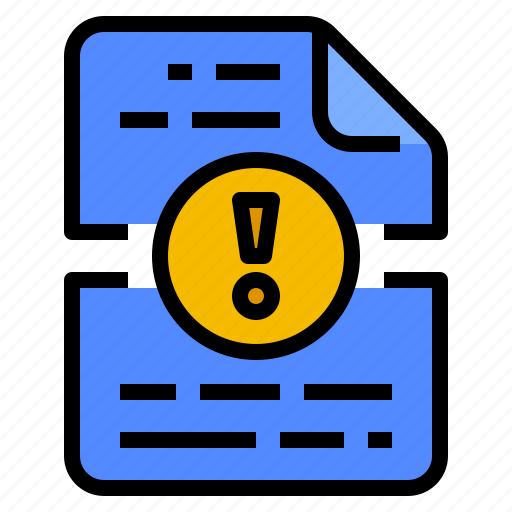 Caution, files, folders, warning icon - Download on Iconfinder