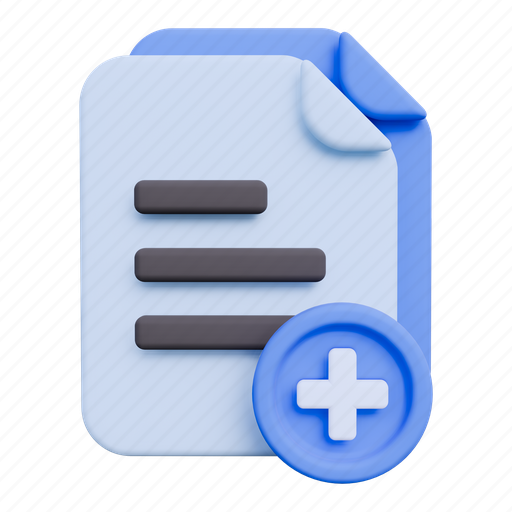 New file, new-document, add-document, create-file, add-file, file, document 3D illustration - Download on Iconfinder