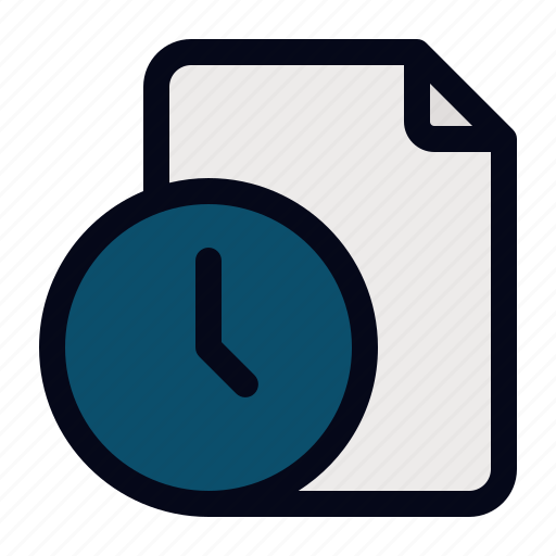 File, history, pending, waiting, document, time, clock icon - Download on Iconfinder