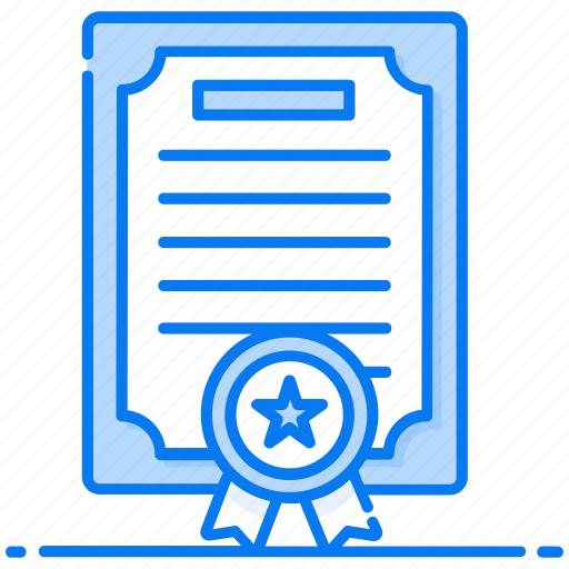 Achievement certificate, award certificate, certificate, deed, degree, diploma icon - Download on Iconfinder