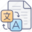 document, file, language, translate 