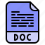 digital, doc, extension, file, format 