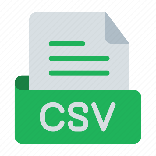 Csv, extension, format, document, csv file, comma separated values, file-format icon - Download on Iconfinder