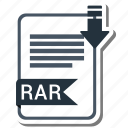 document, extension, folder, paper, rar
