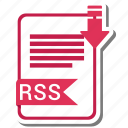document, extension, folder, paper, rss