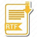 document, extension, folder, paper, rtf