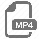 compressed, document, extension, file, format, mp4, video