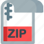 zip, document, extension, file, folder, paper 