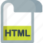 html, document, extension, file, folder, paper 